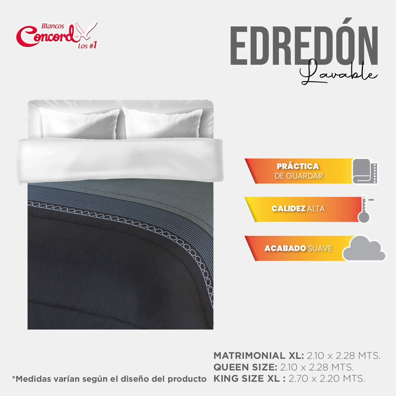 EDREDON ONIX 2V  C/F Y C/C BIES GRIS image number null