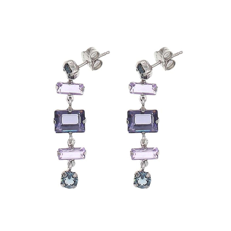 Aretes De Plata 925 Con Zirconias De Colores image number null