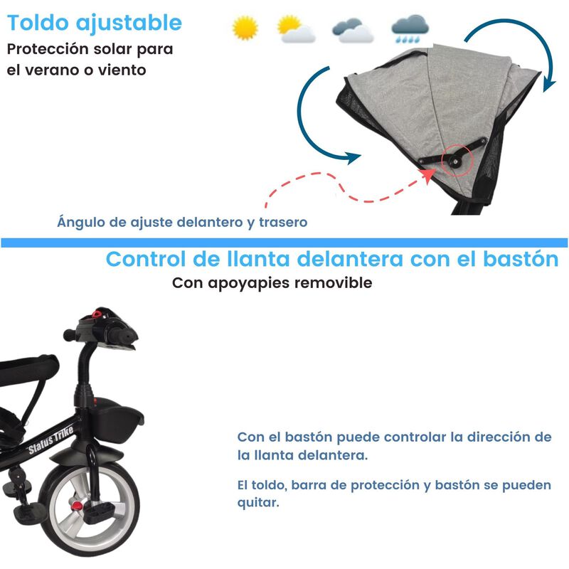 Triciclo Evolutivo 7en1 Con Asiento Giratorio 3... image number null