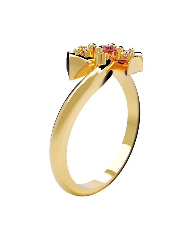 Anillo de Compromiso en Oro Amarillo 10K con Ci... image number null