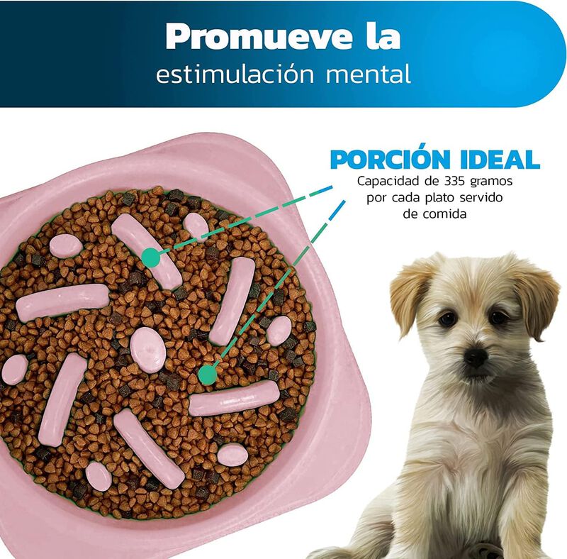 Plato de Alimentación Lenta Rosa para Mascotas ... image number null