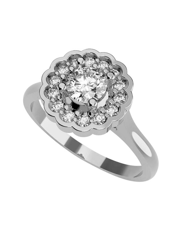 Anillo de Compromiso en Oro Blanco 14K con Circ... image number null