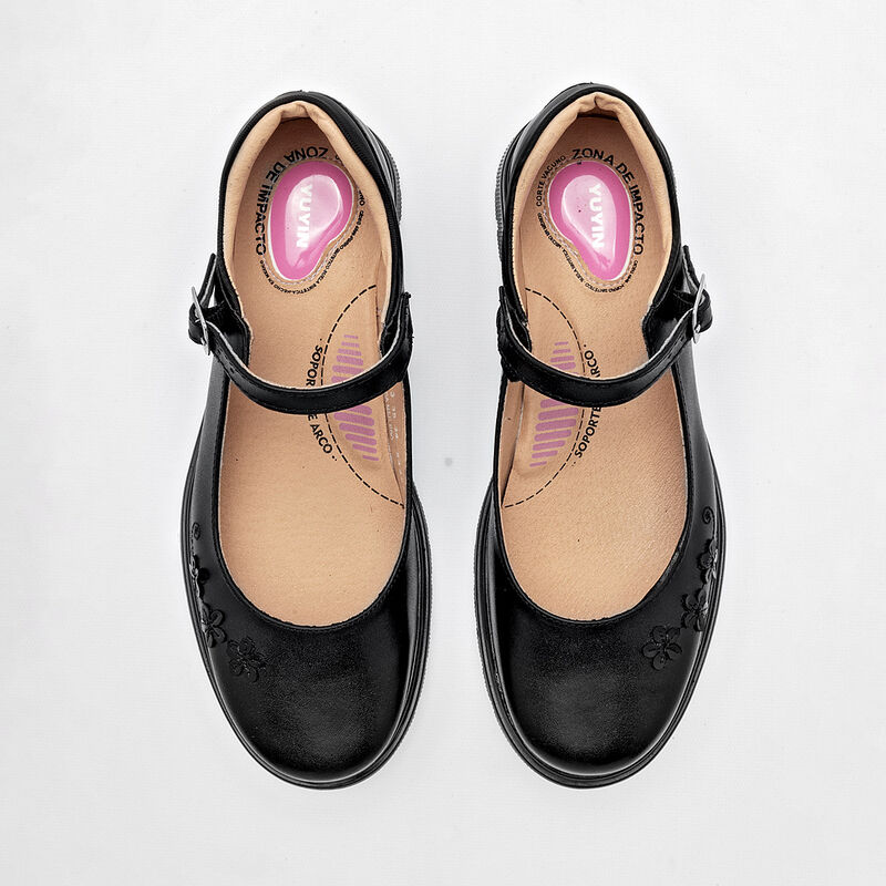 Yuyin Zapato Escolar De Piel Para Mujer Negro C... image number null