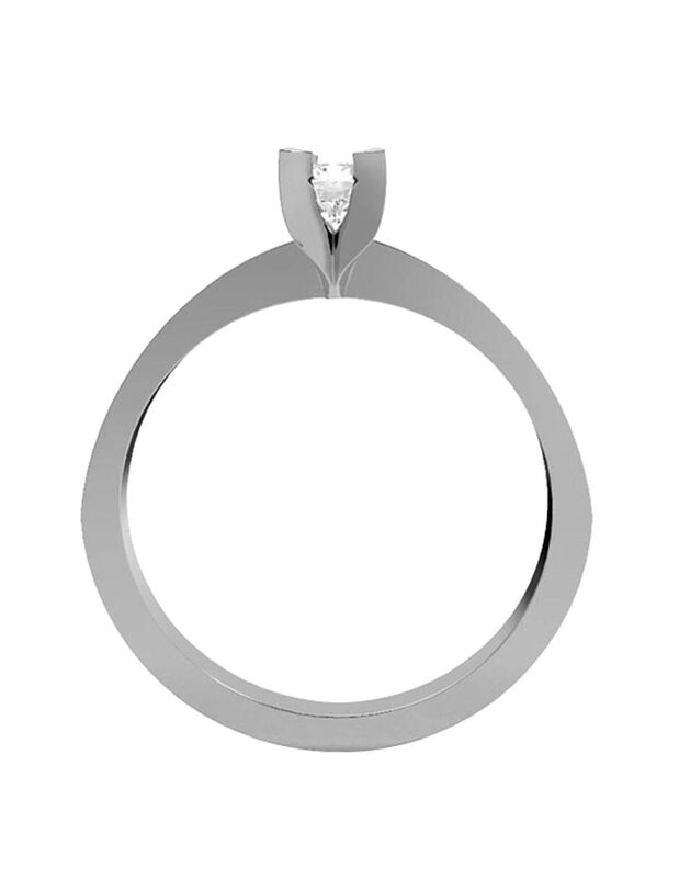 Anillo de Compromiso en Oro Blanco 14K con Diam... image number null