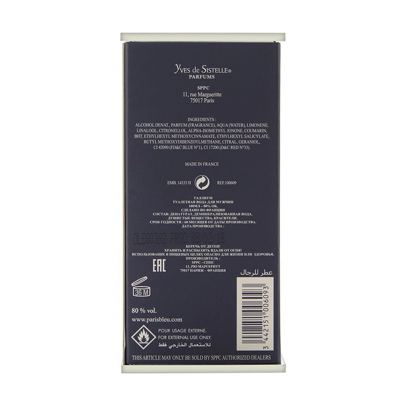Perfume Yves De Sistelle Thallium Edt 100 Ml Pa... image number null