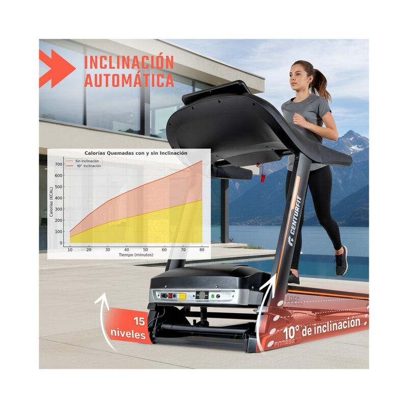 Caminadora Electrica 15niv Autoinclinacion 15 P... image number null