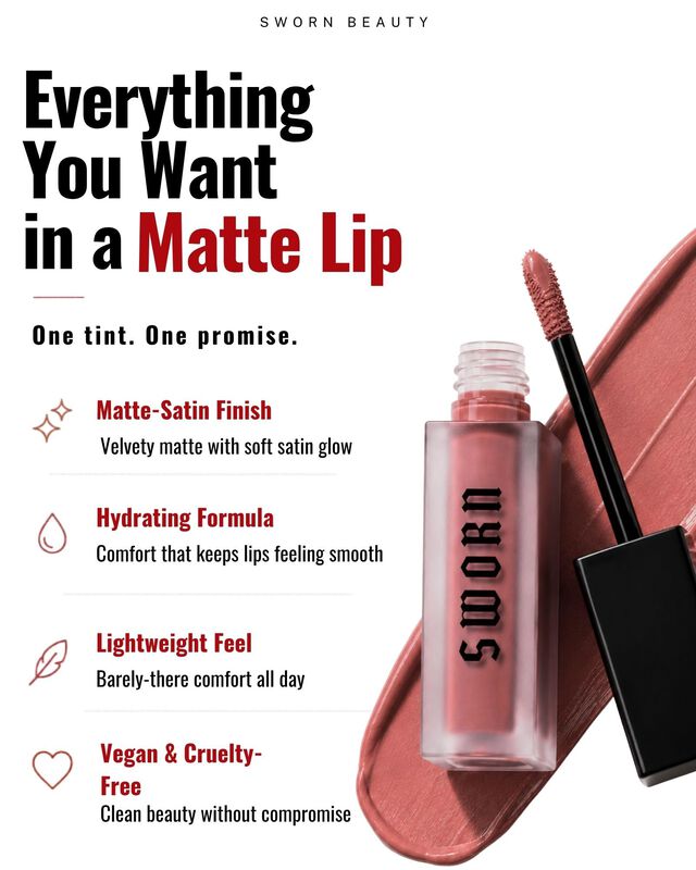 Labial L&iacute;quido Sworn Beauty Lovers Malva Mate image number null