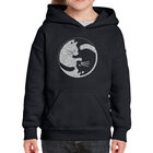 Sudadera Con Capucha Word Art Para Ni&ntilde;a - Gato Yin Yang - Negro