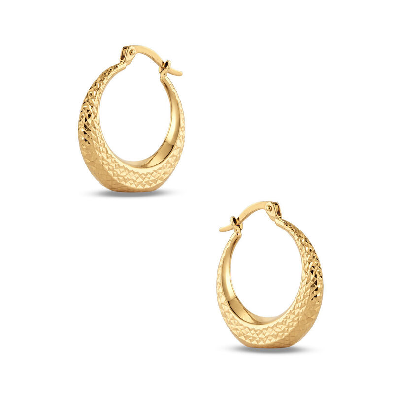 Arracadas Oro Amarillo 10k Diamantado 15 Mm Loo... image number null