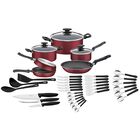 Batería de Cocina Tramontina 20399/779 + Cuchillos + Ollas de Chef 38 Pzas Roja