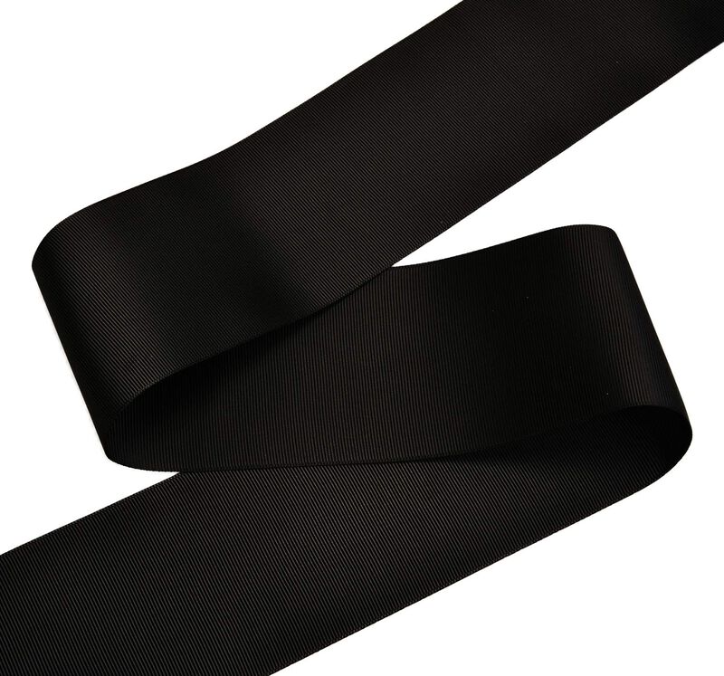 Cinta De Raso Yama Grosgrain 7,6 cm 23 m Negro ... image number null
