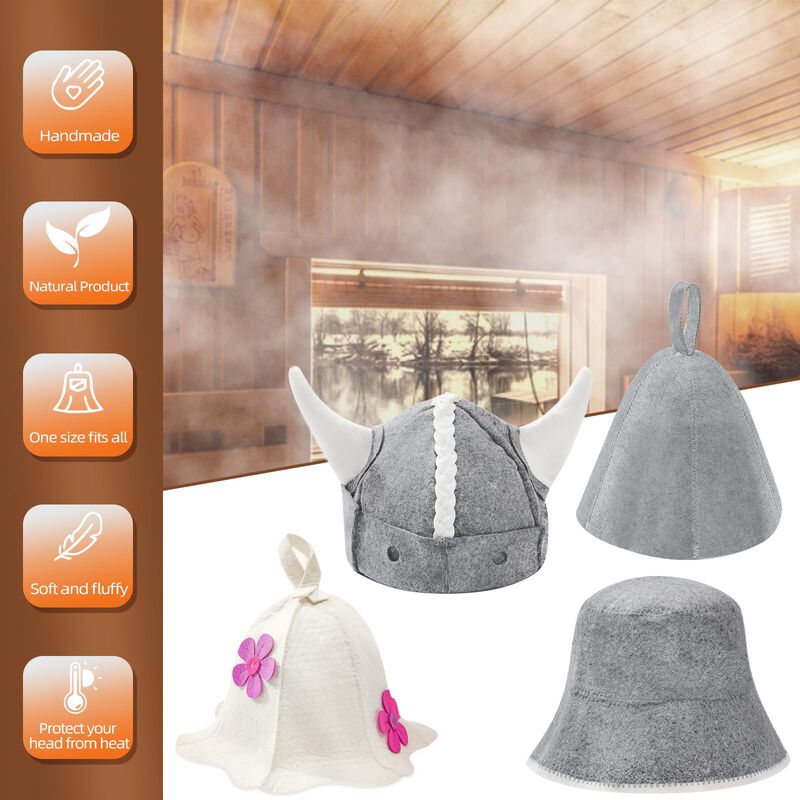 Gorra De Sauna Nicalas De Lana Natural image number null
