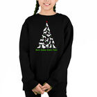 Sudadera De Cuello Redondo Word Art Para Ni&ntilde;a - Aqu&iacute; Viene Santa Paws - Negro