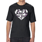 Camiseta Alta y Larga Word Art Para Hombre - Coraz&oacute;n de Gato - Negro