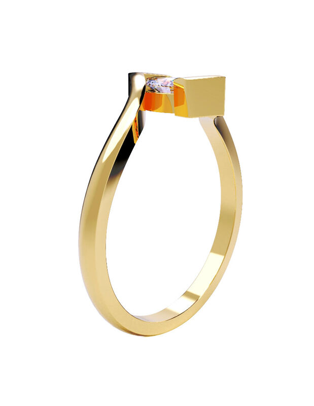 Anillo de Compromiso en Oro Amarillo 14K con Di... image number null