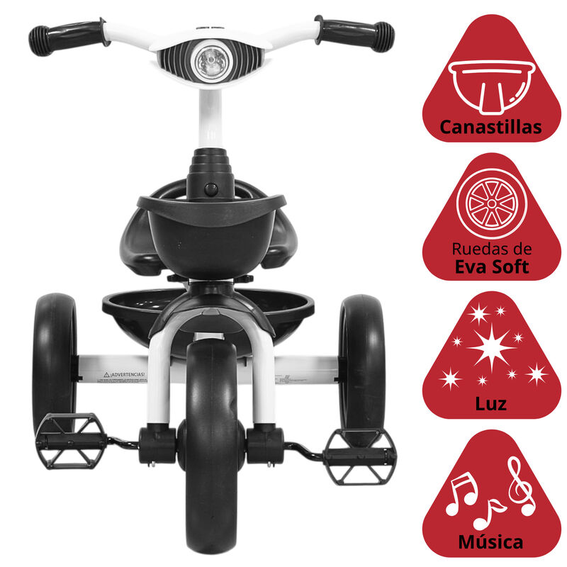 Triciclo Para Ni&ntilde;os Con Luz Y Sonido Ruedas Eva... image number null