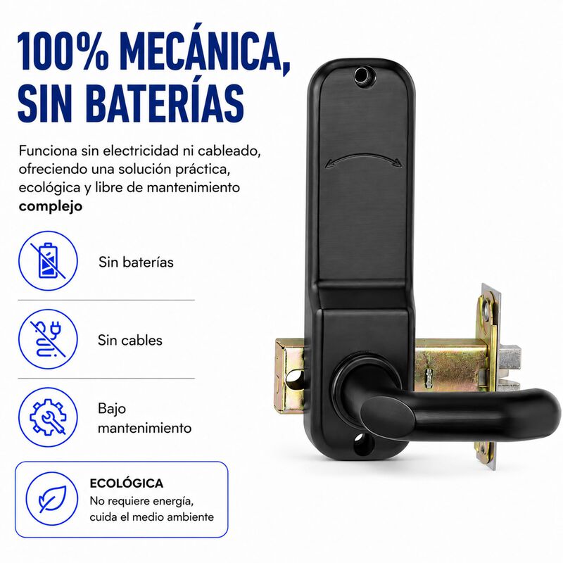 Cerradura Mec&aacute;nica Con C&oacute;digo Para Puerta, Sin ... image number null