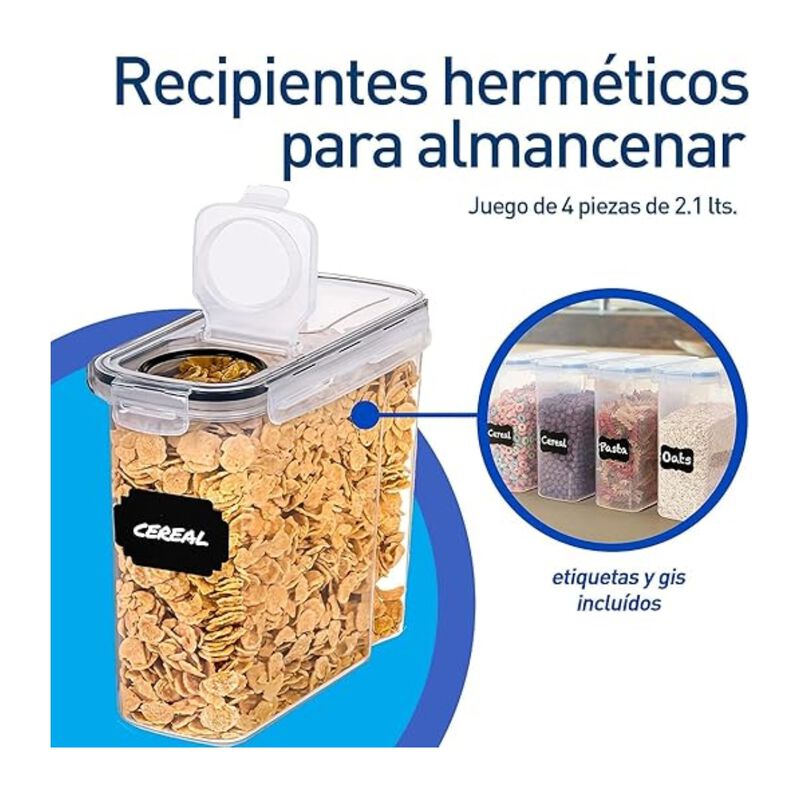 Juego de 8 Recipientes Herm&eacute;ticos Bluelander image number null