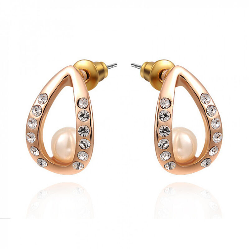 Aretes en Baño de Oro Rosa de 18K  de Gota con ... image number null