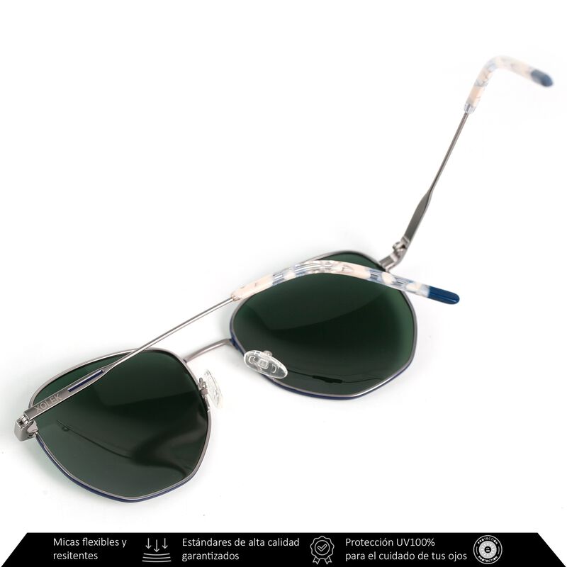 Lentes De Sol Xolek 142 Met&aacute;lico Hexagonal Uv P... image number null