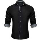 Camisa Dibangu De Manga Larga Negra Y Blanca - Talla Grande