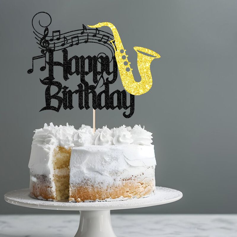 Adorno Para Pastel De Saxof&oacute;n &iexcl;feliz Cumplea&ntilde;os... image number null