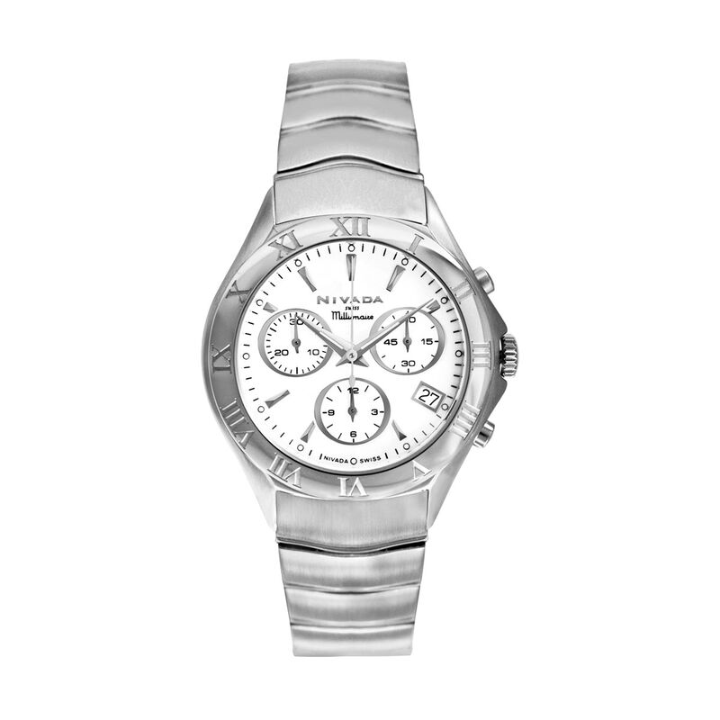 Reloj Nivada Millionaire Dama Acero Plata Roman... image number null