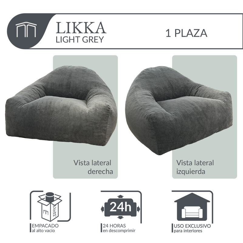 Sill&oacute;n Espuma Alta densidad LIKKA Light Grey 1 ... image number null