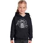 Sudadera Con Capucha Word Art Para Ni&ntilde;a - Chimpanc&eacute; - Negro