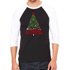 Camiseta Ragl&aacute;n de B&eacute;isbol Word Art Para Hombre - Have Yourself A Merry Little Christmas - Negro Blanco