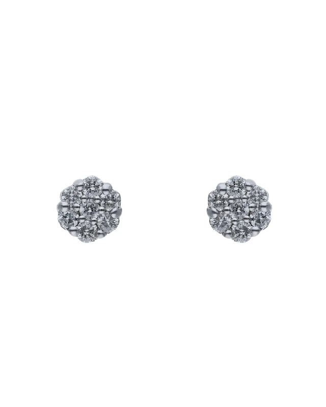 Broqueles Oro Amarillo 14k Con 25 Pts De Diaman... image number null