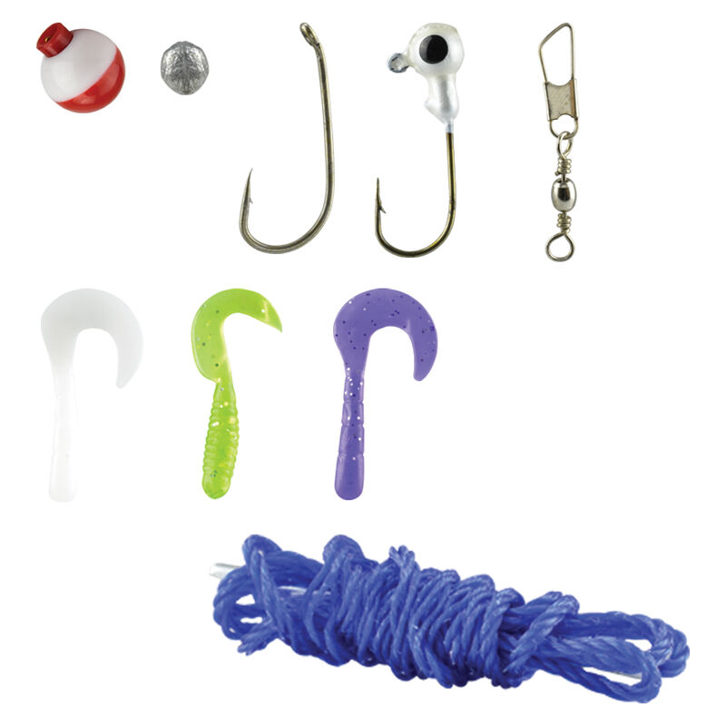 Ca&ntilde;a Pescar 135cm Fibra Vidrio Carrete Kit Comp... image number null