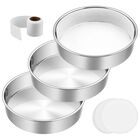 Juego De 3 Moldes Para Pastel De Acero Inoxidable E-far 20cm