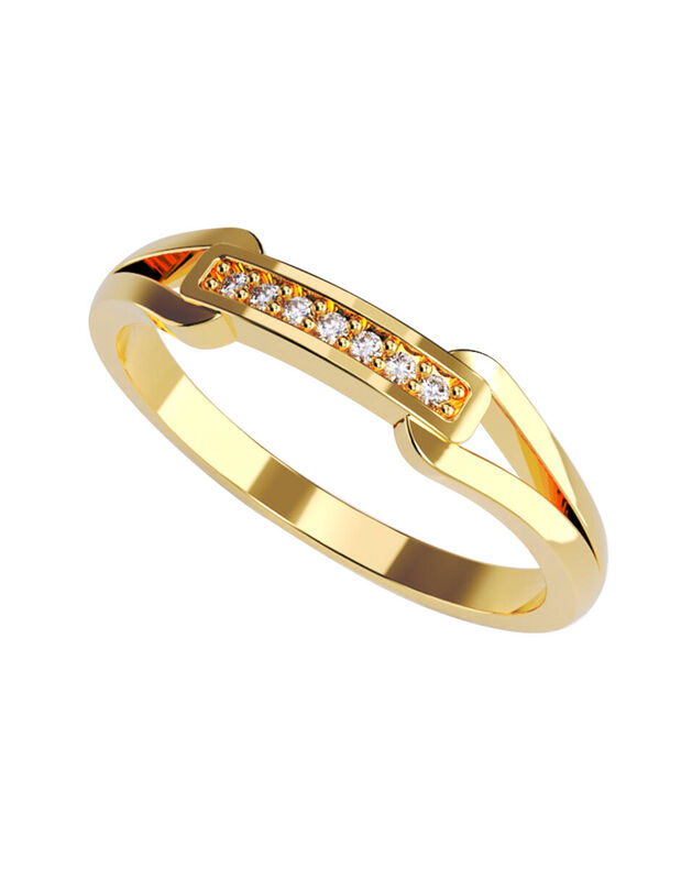 Anillo de Compromiso en Oro de 14K con Circonia... image number null