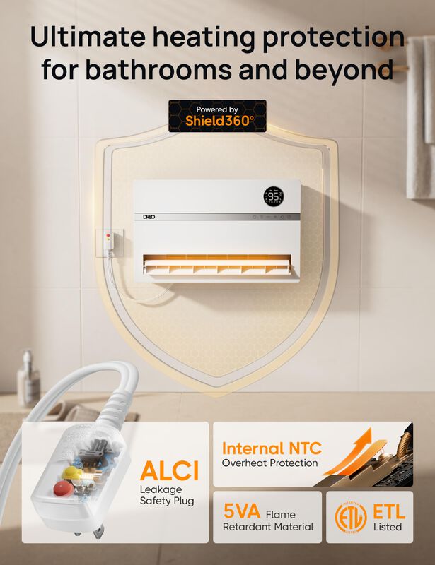 Calentador De Pared Dreo 1500w Para Ba&ntilde;o Con En... image number null