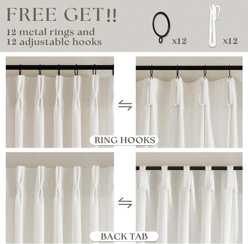 Cortinas Twodrapes De Lino Con Pliegues En Pinz... image number null