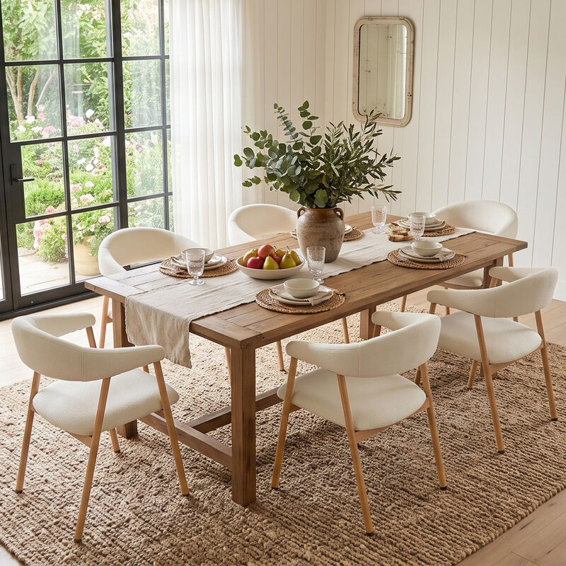 Juego De 2 Sillas De Comedor Modernas Beige Pat... image number null