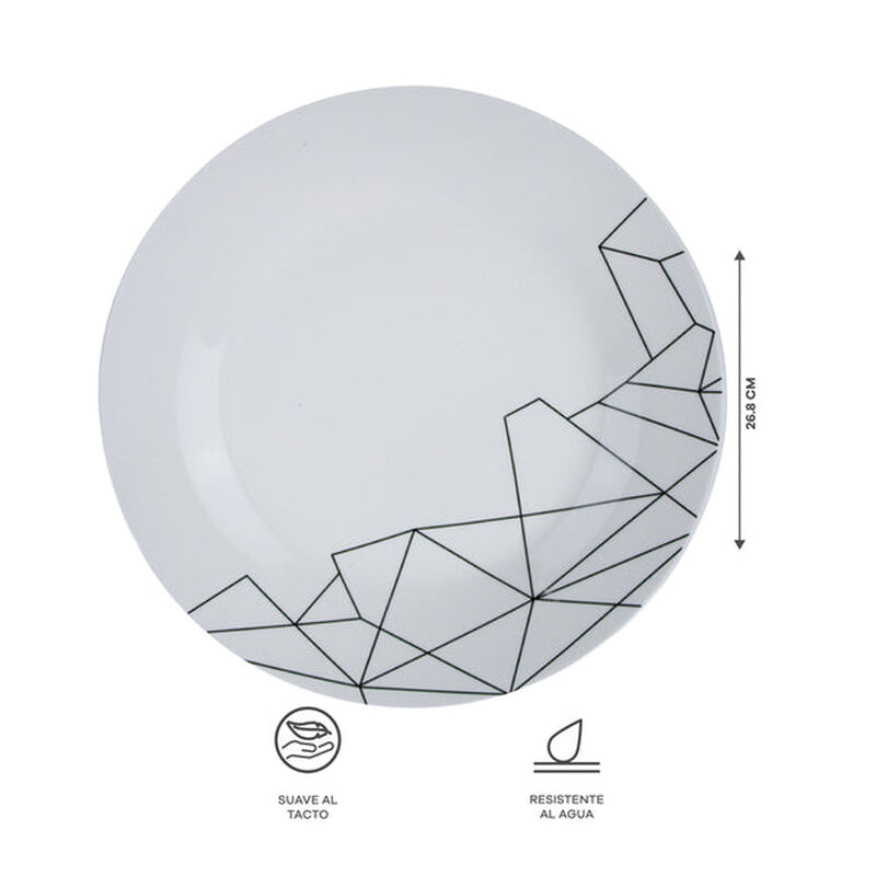 Vajilla Dagni para 4 Personas &ndash; Cer&aacute;mica Blanca... image number null