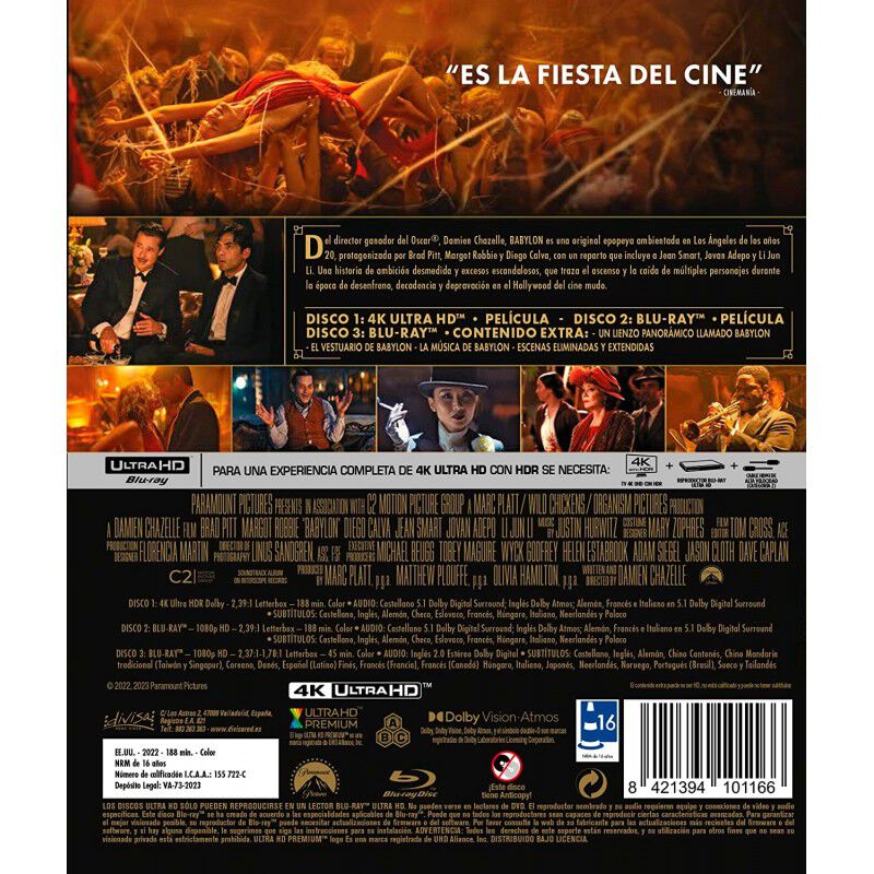 Babylon (4K UHD + Blu-ray + Blu-ray Extras) [Bl... image number null