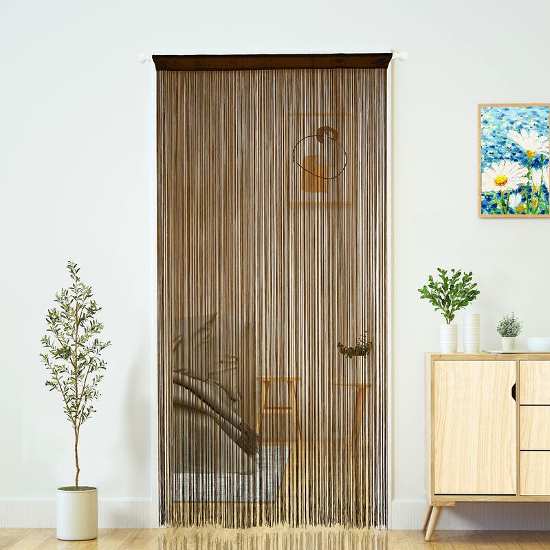 Cortina De Hilo Para Puerta, Color Caf&eacute; Yaoyue,... image number null