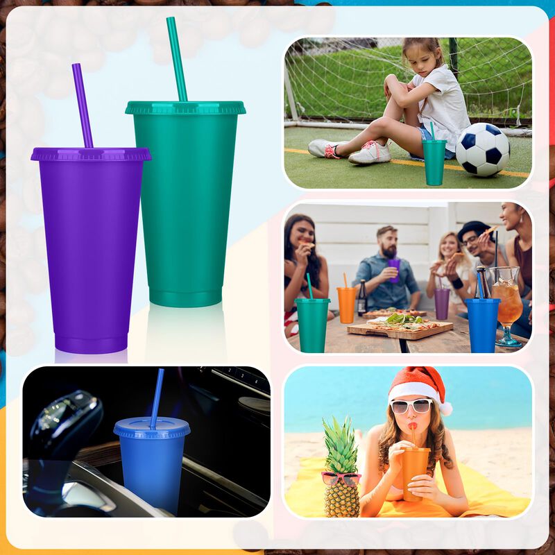 Vaso Para Beber Bokon 710 ml Con Tapa Y Pajilla... image number null