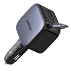 Cargador De Coche Ugreen 60w 2c1a Con Cable Retr&aacute;ctil Para Iphone