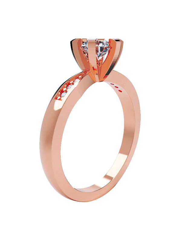 Anillo de Compromiso en Oro Rosa 10K con Circon... image number null