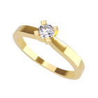Anillo de Compromiso en Oro Amarillo 14K con Circonia -  Talla:9.5/ FJ710-14Y-CZ-95