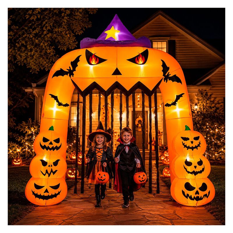 Inflable Halloween Arco Calabaza Bruja Gigante ... image number null