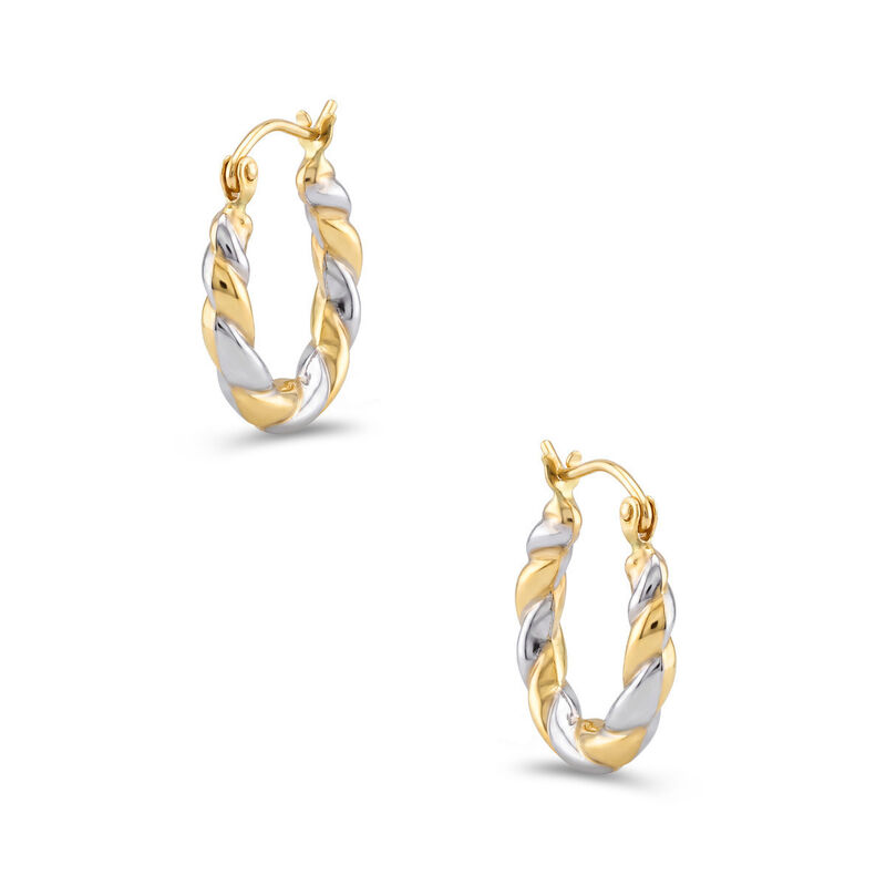 Arracadas De Oro Amarillo Y Blanco 14k (16.3mm ... image number null