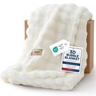 Manta Bedsure 132 cm X 178 cm Blanca 3d De Forro Polar