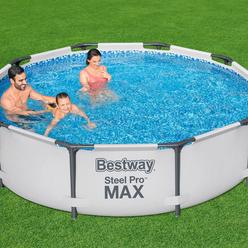 Alberca R&iacute;gida Redonda con Estructura Color Gri... image number null