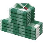 Juego de Toallas de Algod&oacute;n Homaxy 8 Piezas Blanco y Verde Oscuro