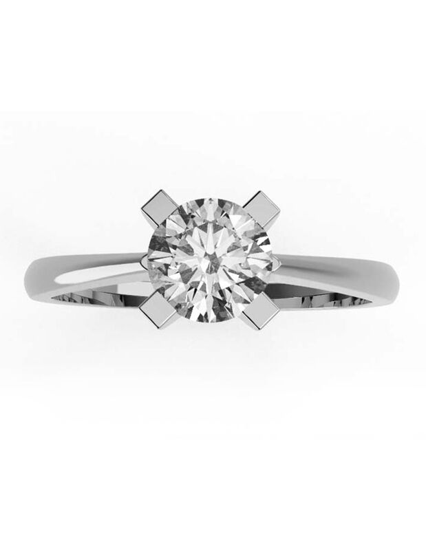 Anillo de Compromiso en Oro Blanco 10K con Circ... image number null